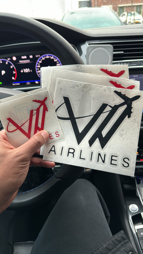 VW Airlines sticker on car